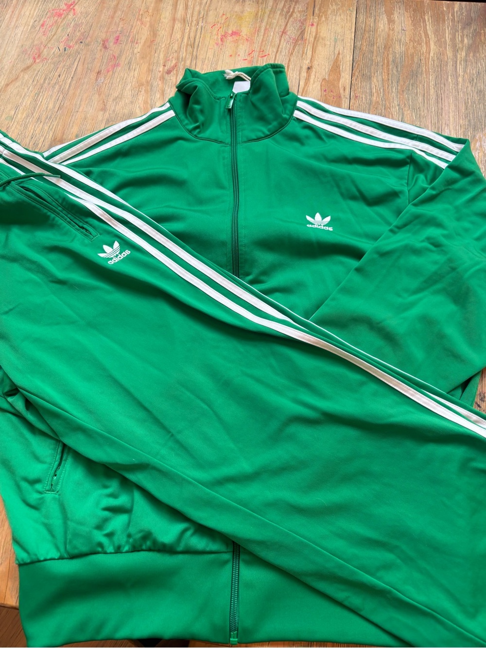 Adidas Women’s Green Three-Stripe Track Jacket & Pants Set - Picture 10 of 10